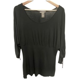 Kenar Black Top with Drawstring Sleeves